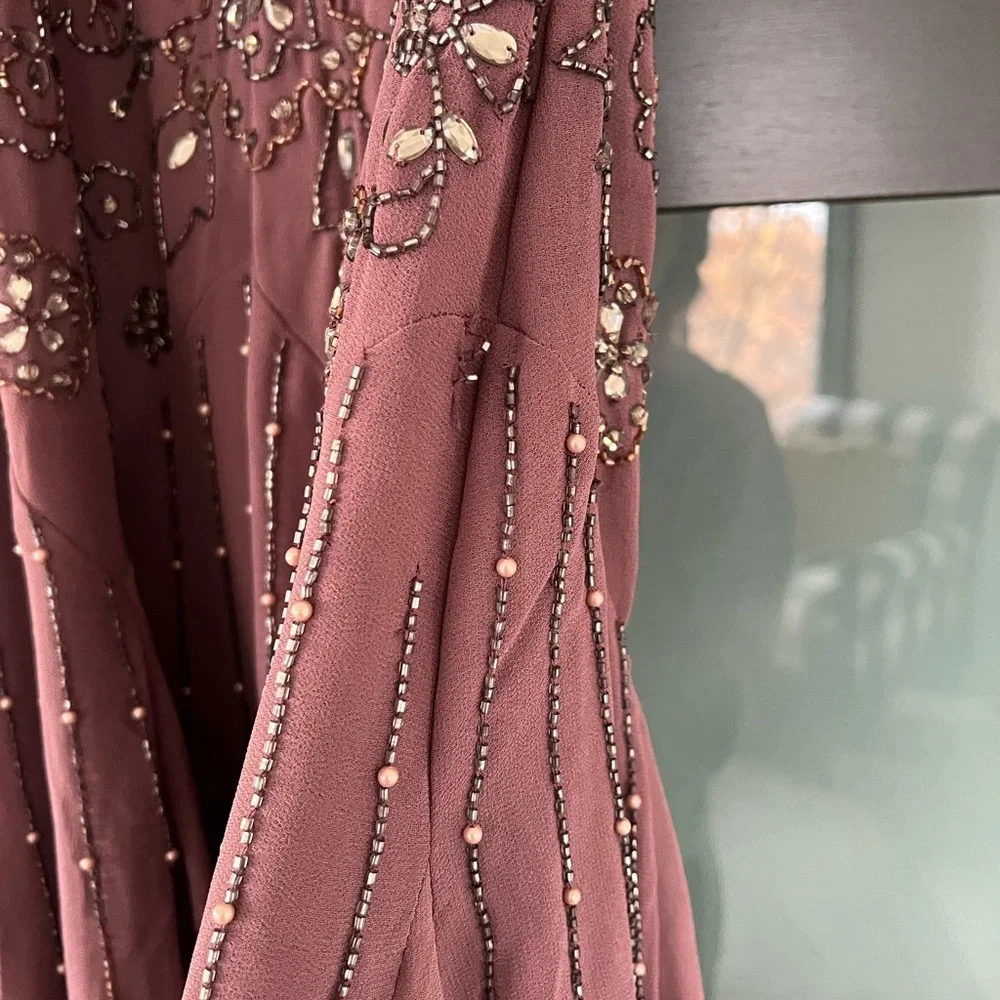 ASOS Mauve Beaded Midi Dress